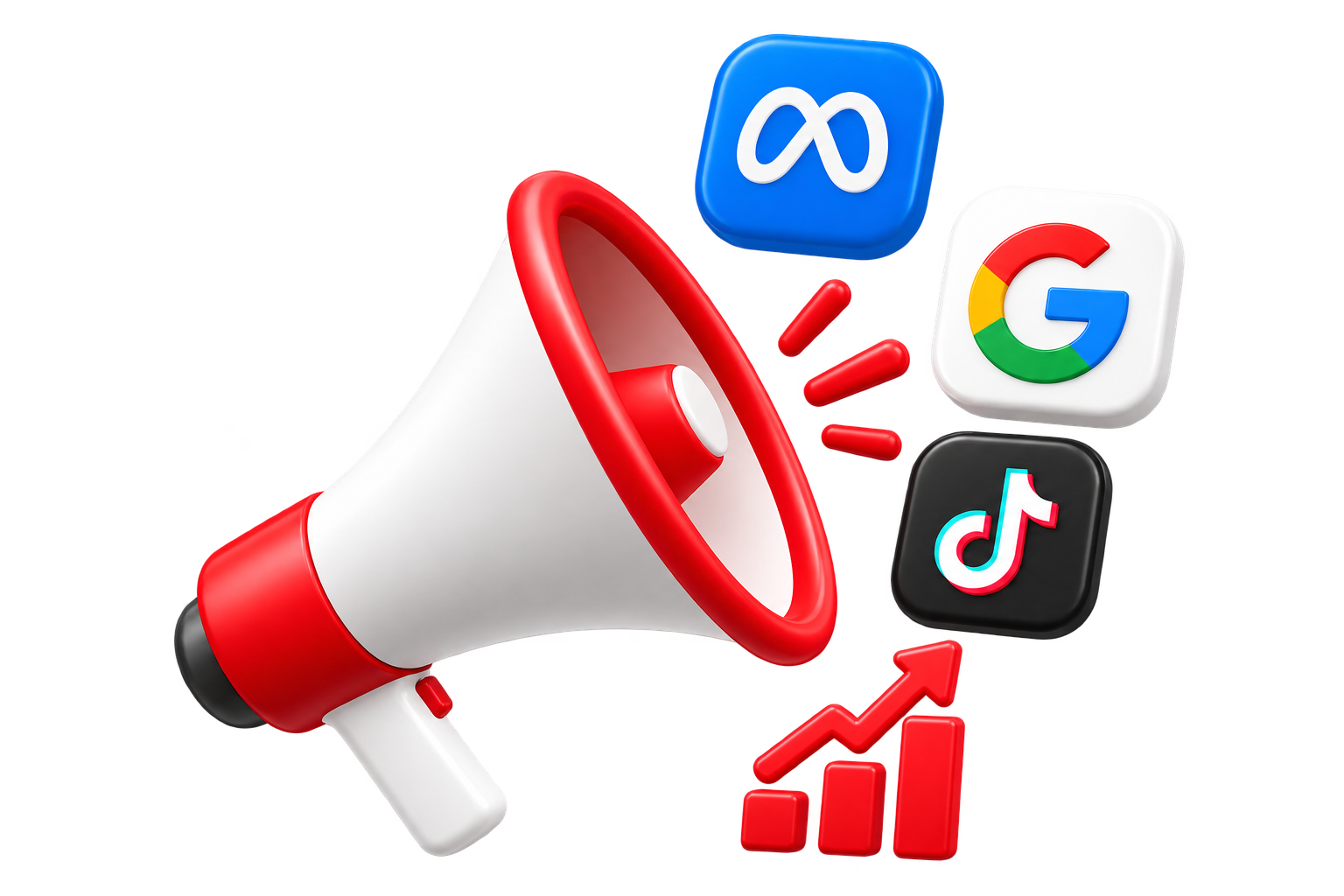 Digital marketing campaigns and strategy illustration